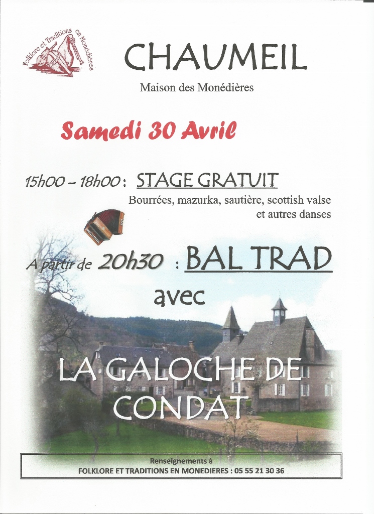 Stage et Bal Trad’ dans les Monédières