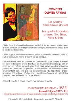 Concert « Les quatre troubadours d’Ussel » – Olivier Payrat