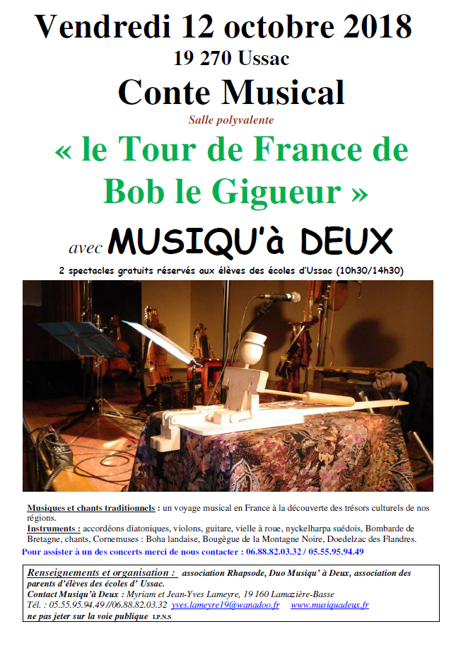Conte musicale « Le Tour de France de Bob le Gigueur »
