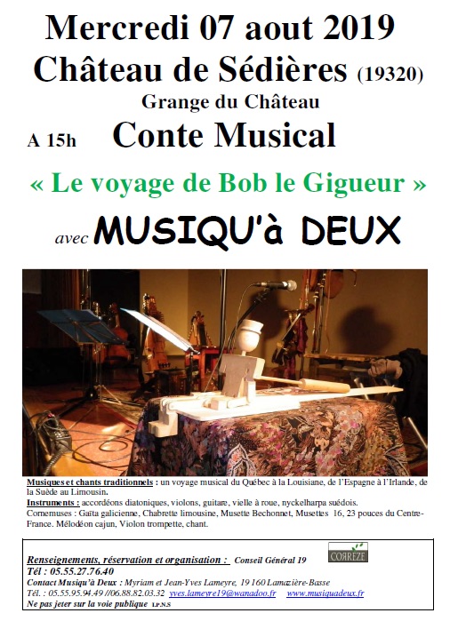 Conte Musical « Le voyage de Bob le Gigueur » avec Musiqu’à Deux