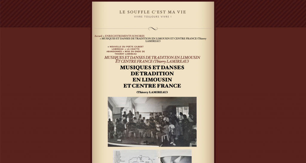 Documents sonores de Thierry LAMIREAU et CD « Marion quand t’aimava »