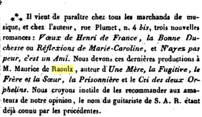 (Illustration : extrait de la revue « Le Revenant » 1e année N°350 15/12/1832)