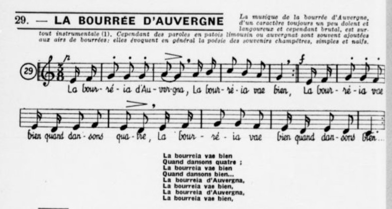 Illustration : extrait du "Trésor des plus belles mélodies de tous les temps et de tous les pays" par Valéry Delfolie (1947).