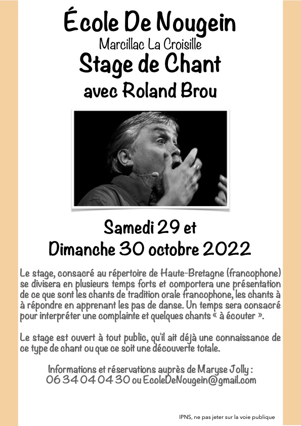 Stage de Chant avec Roland Brou