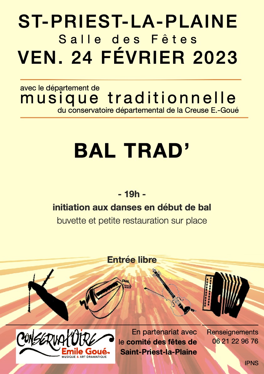 Bal Trad’ par les élèves et profs de musique traditionnelle du conservatoire de la Creuse