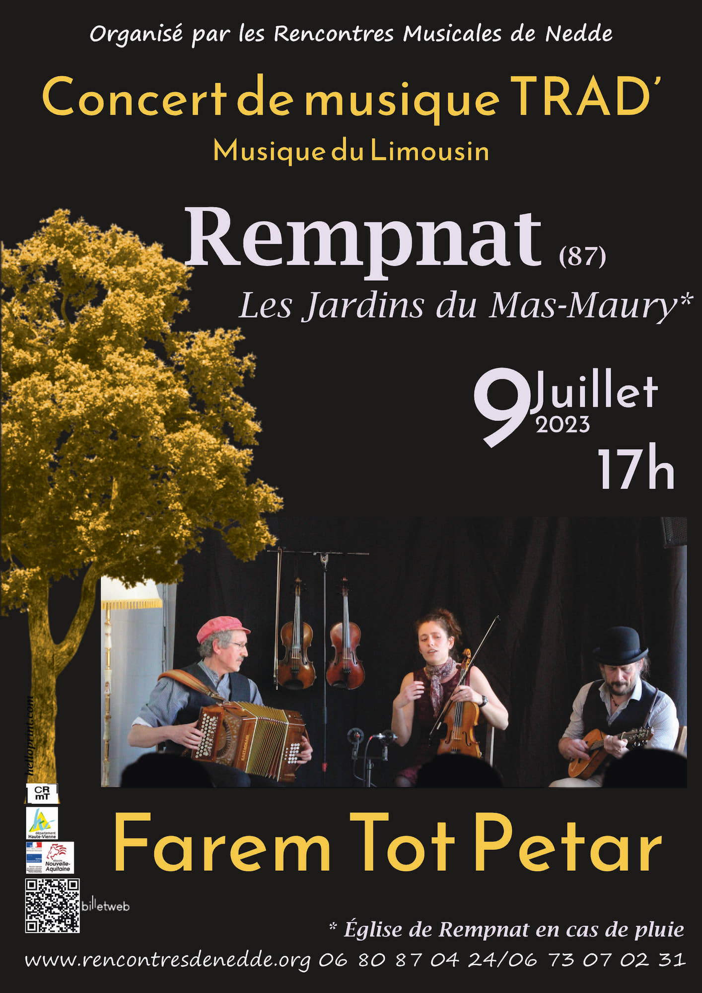 Concert « Musique de Creuse et du Limousin » par le groupe Farem tot Petar