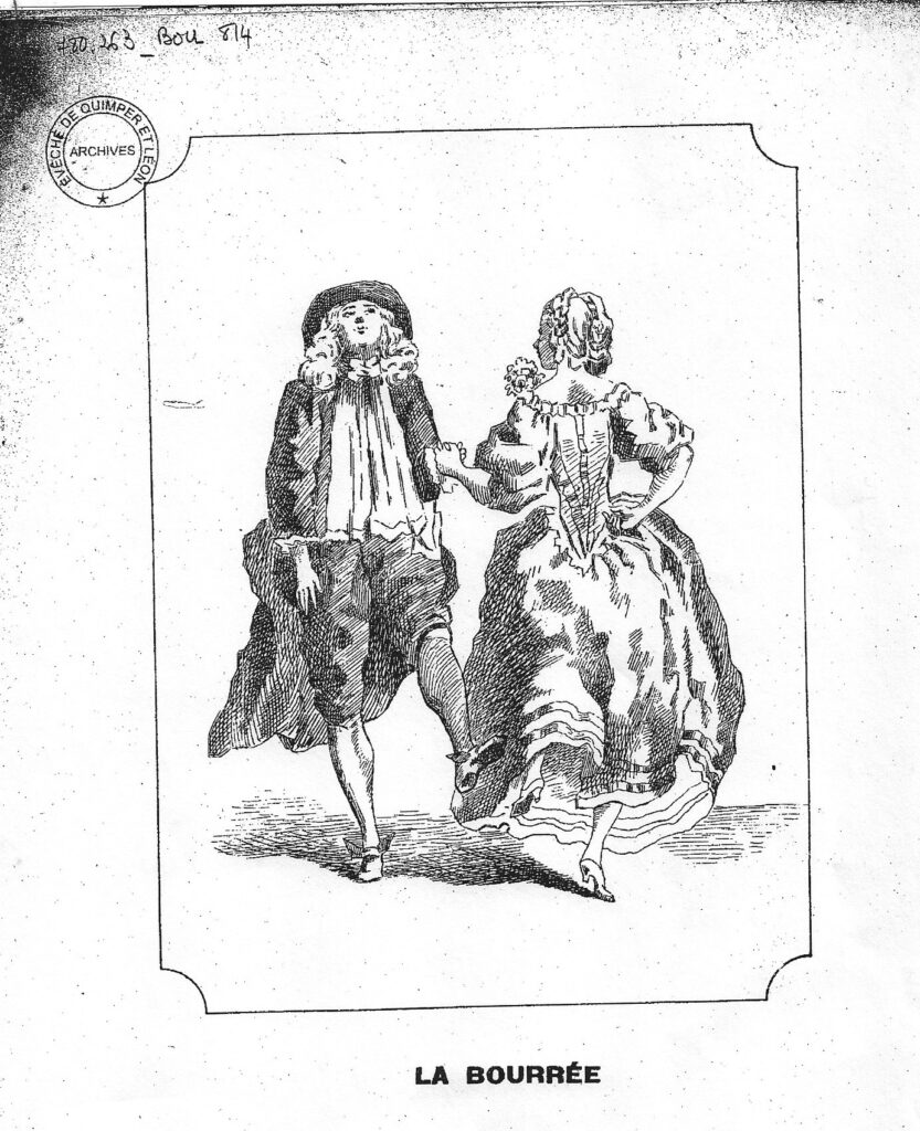 Illustration : Gravure d'illustration d'un ouvrage sur la danse (source inconnue, fin XIXe ou début XXe siècle)