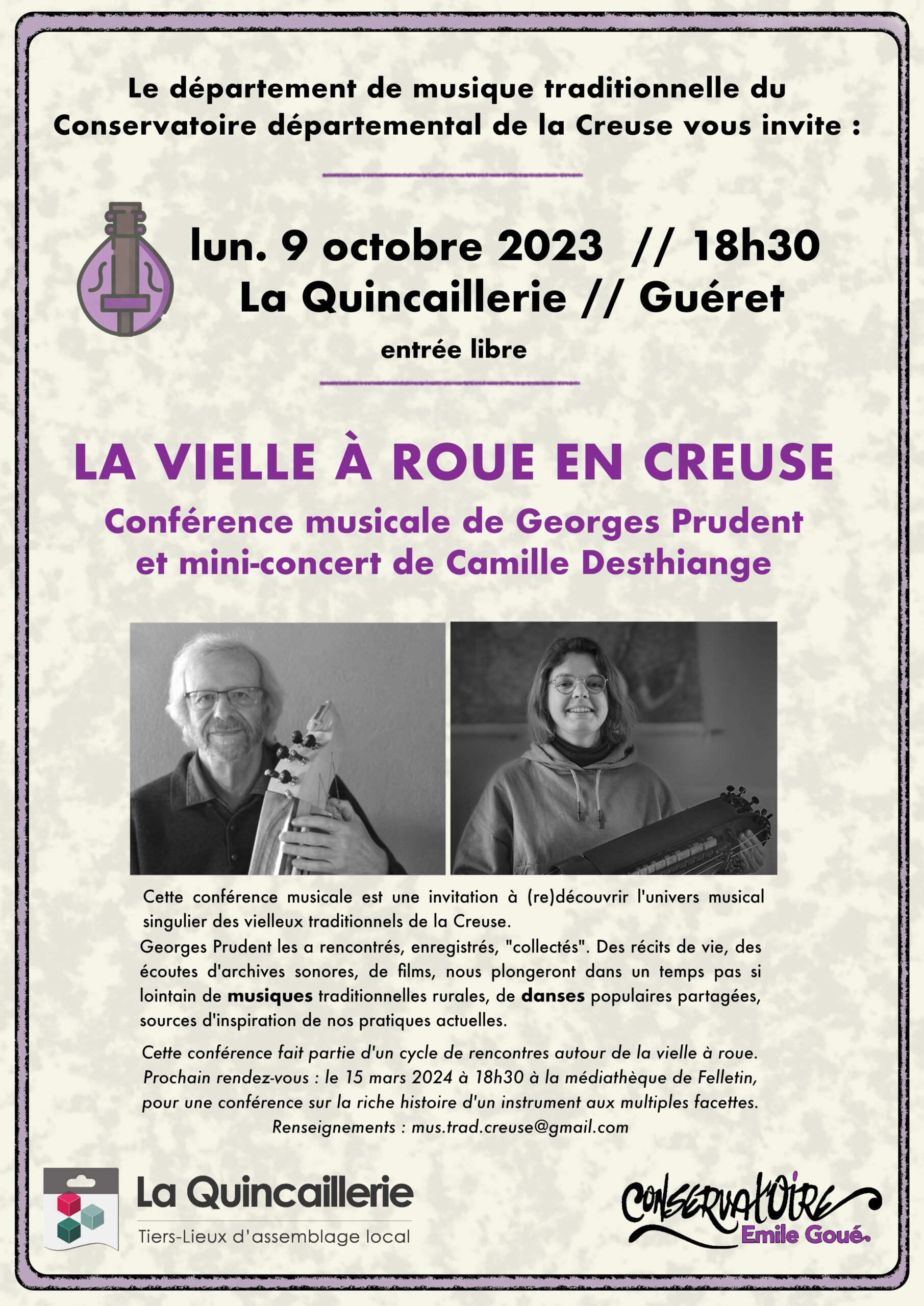 Conférence musicale de Georges Prudent et mini-concert de Camille Desthiange