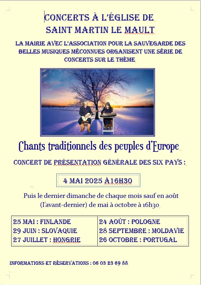 Concert Chants des peuples de L’Europe