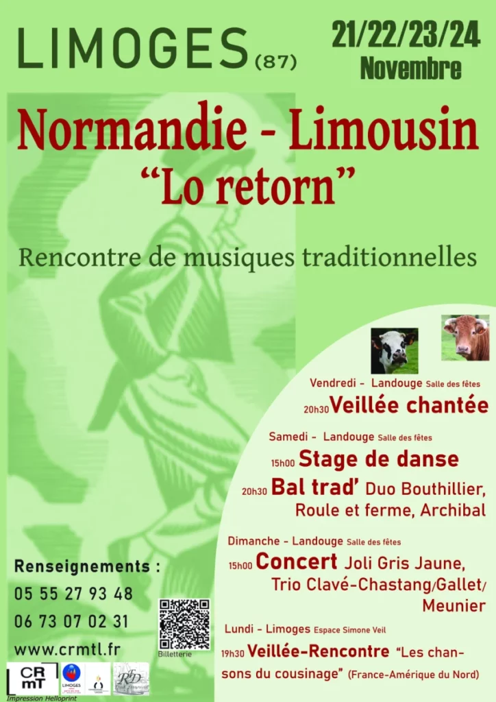 Normandie-Limousin « Lo Retorn » Rencontre de musiques traditionnelles