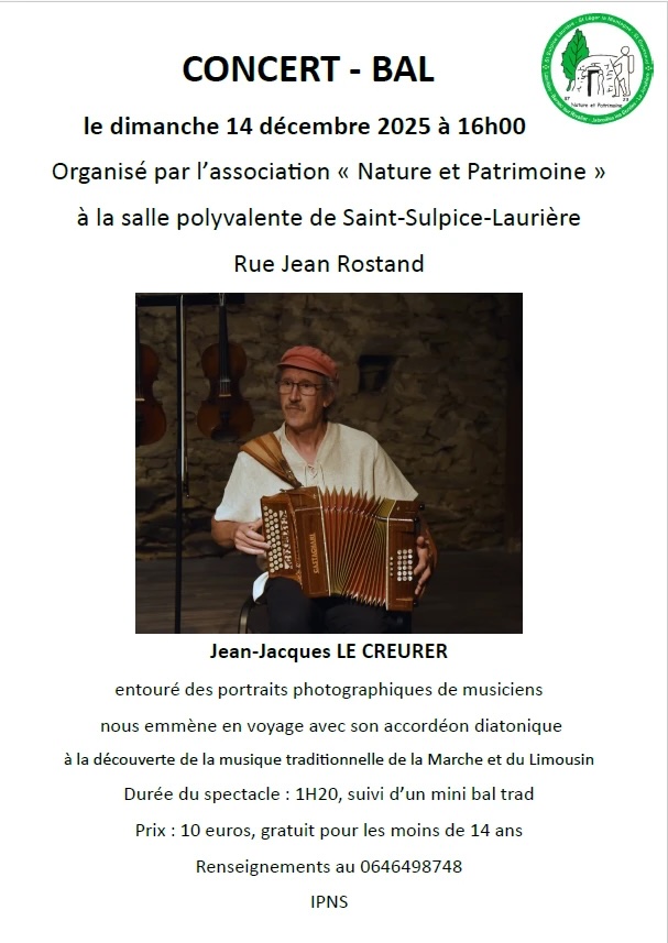 Concert solo suivi d’un mini-bal avec Jean-Jacques Le Creurer