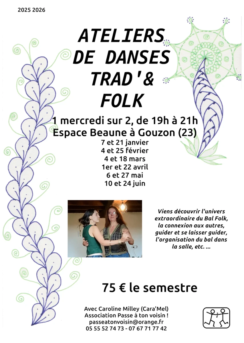 Ateliers de danses trad’ folk à Gouzon
