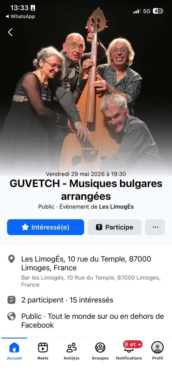 Concert Guvetch aux Limogés