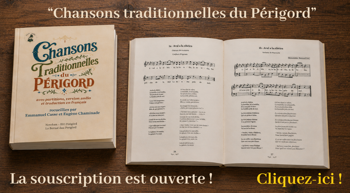 Pré-vente du Livre Chansons traditionnelles du Périgord