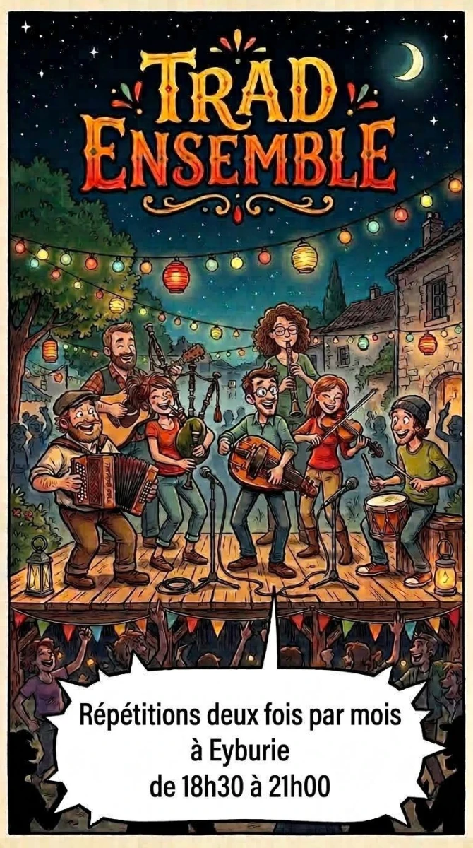 Atelier de répétition de musique de bal trad