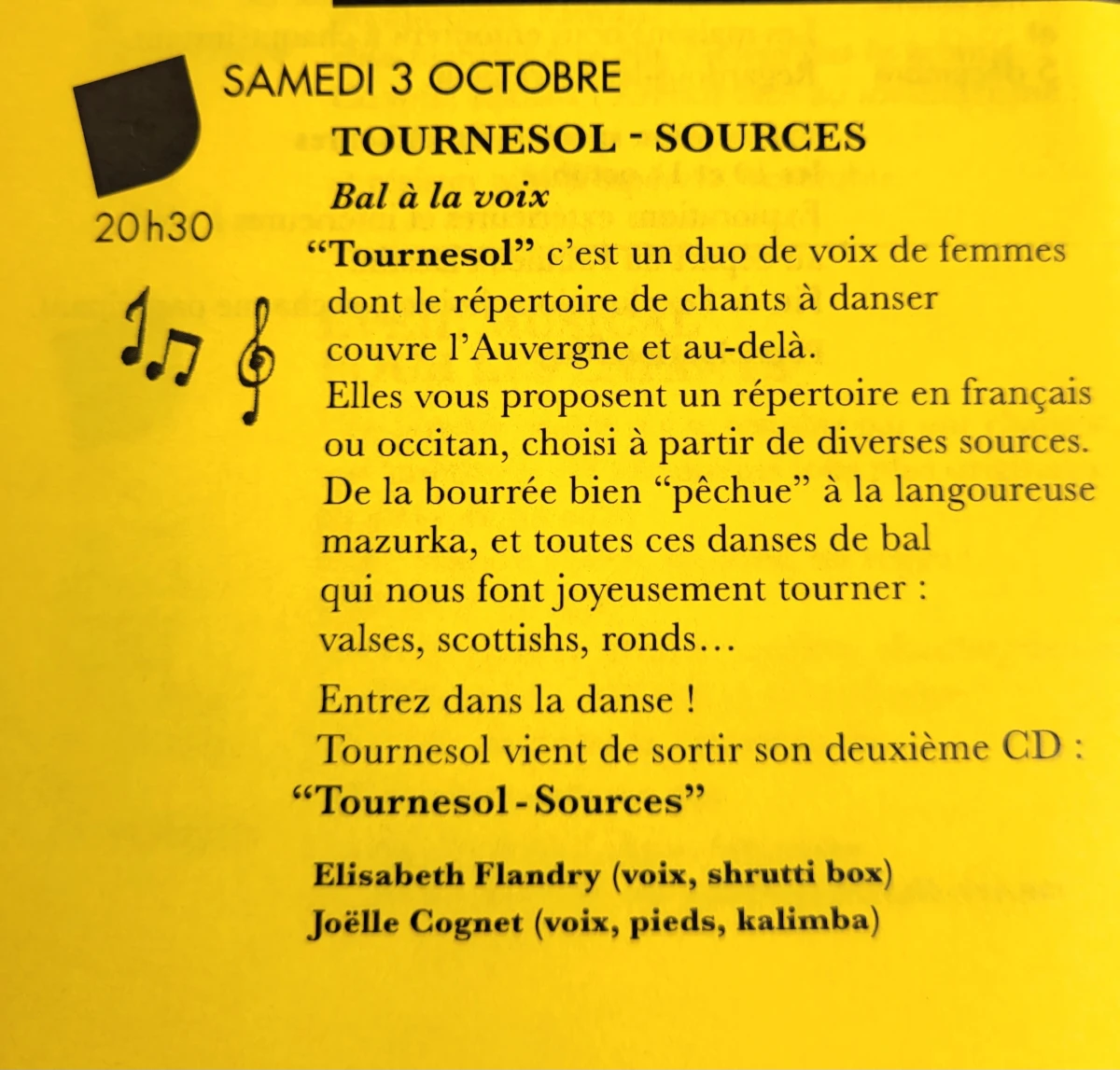 Tournesol – Sources Bal à la voix